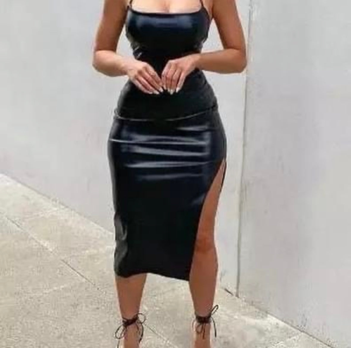 Anais Faux Leather Dress