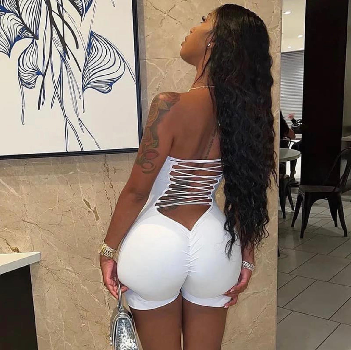 Behind My Back Romper - White